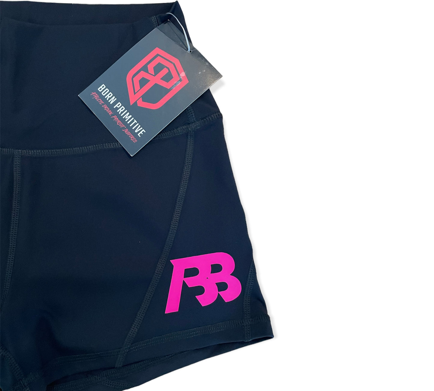 Born primitive - Your go to booty short- black - pink barbelt